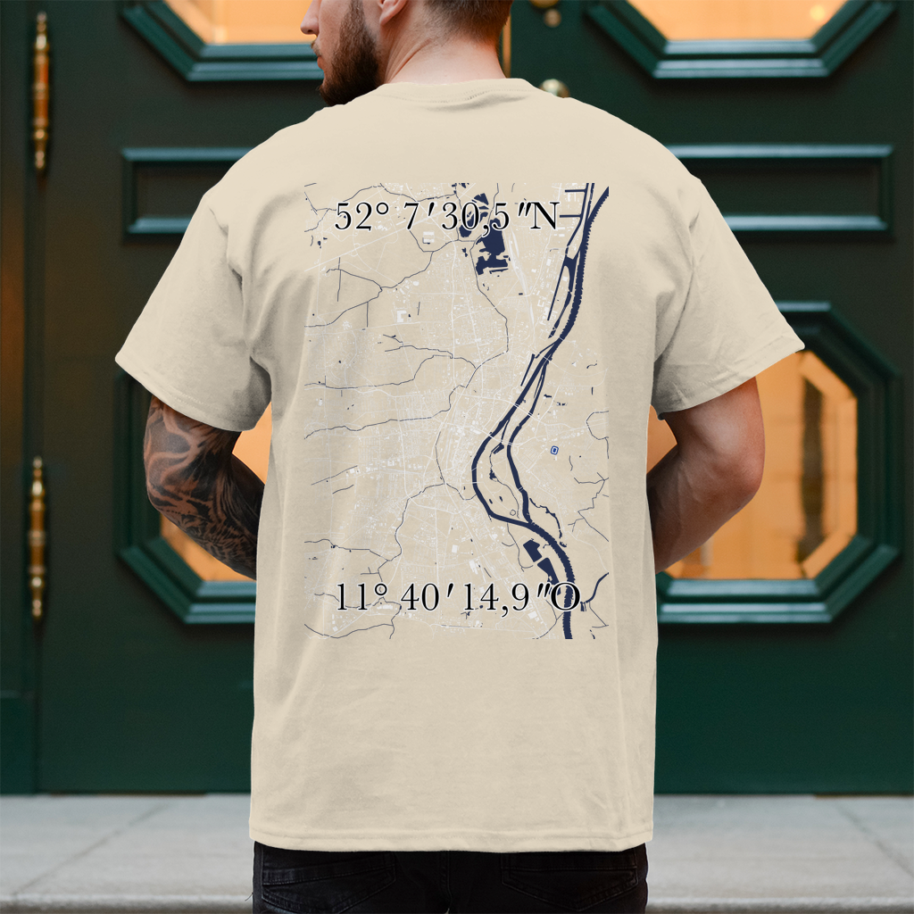Koordinaten - T-Shirt - Rückendruck