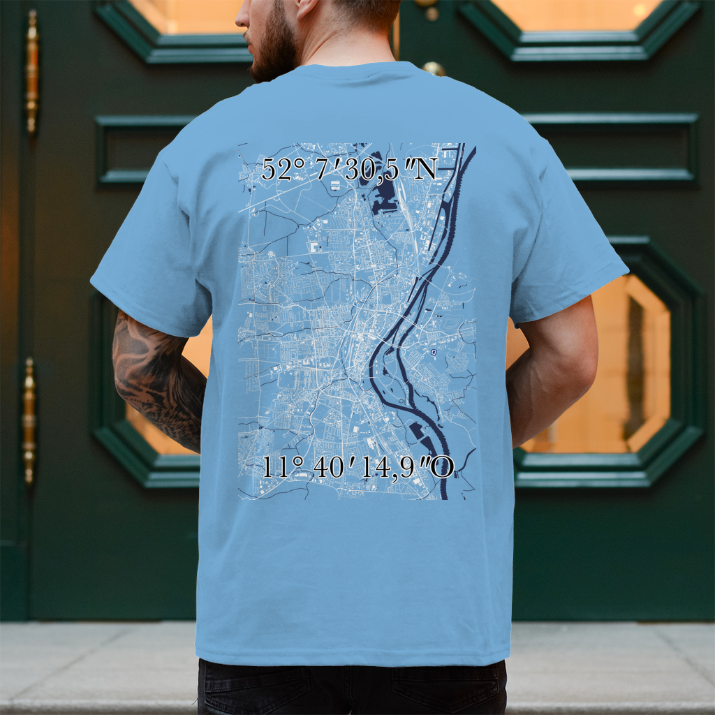 Koordinaten - T-Shirt - Rückendruck