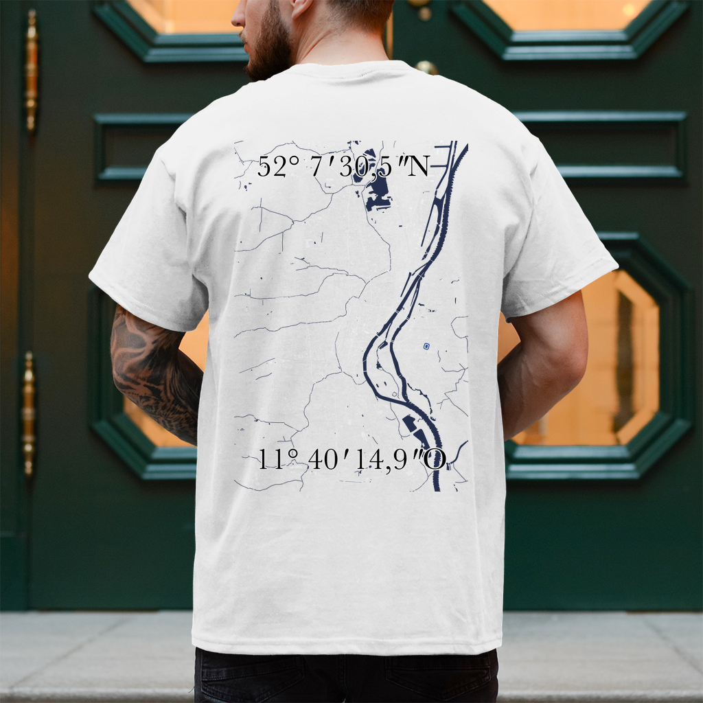 Koordinaten - T-Shirt - Rückendruck