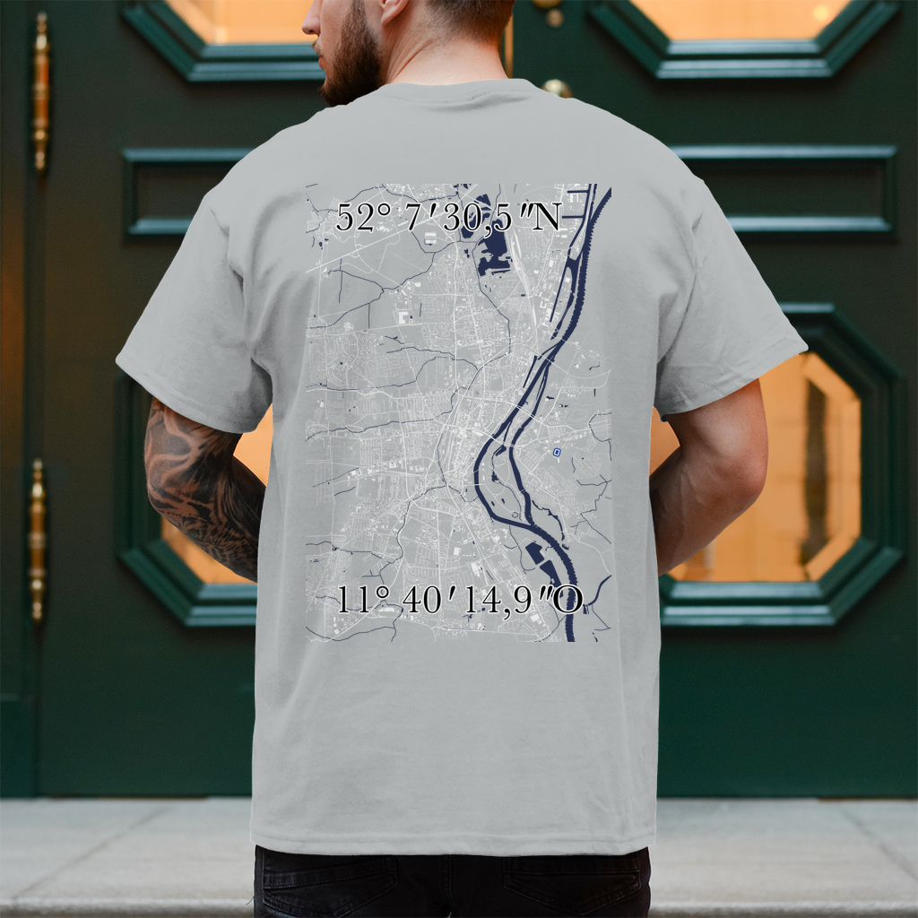 Koordinaten - T-Shirt - Rückendruck