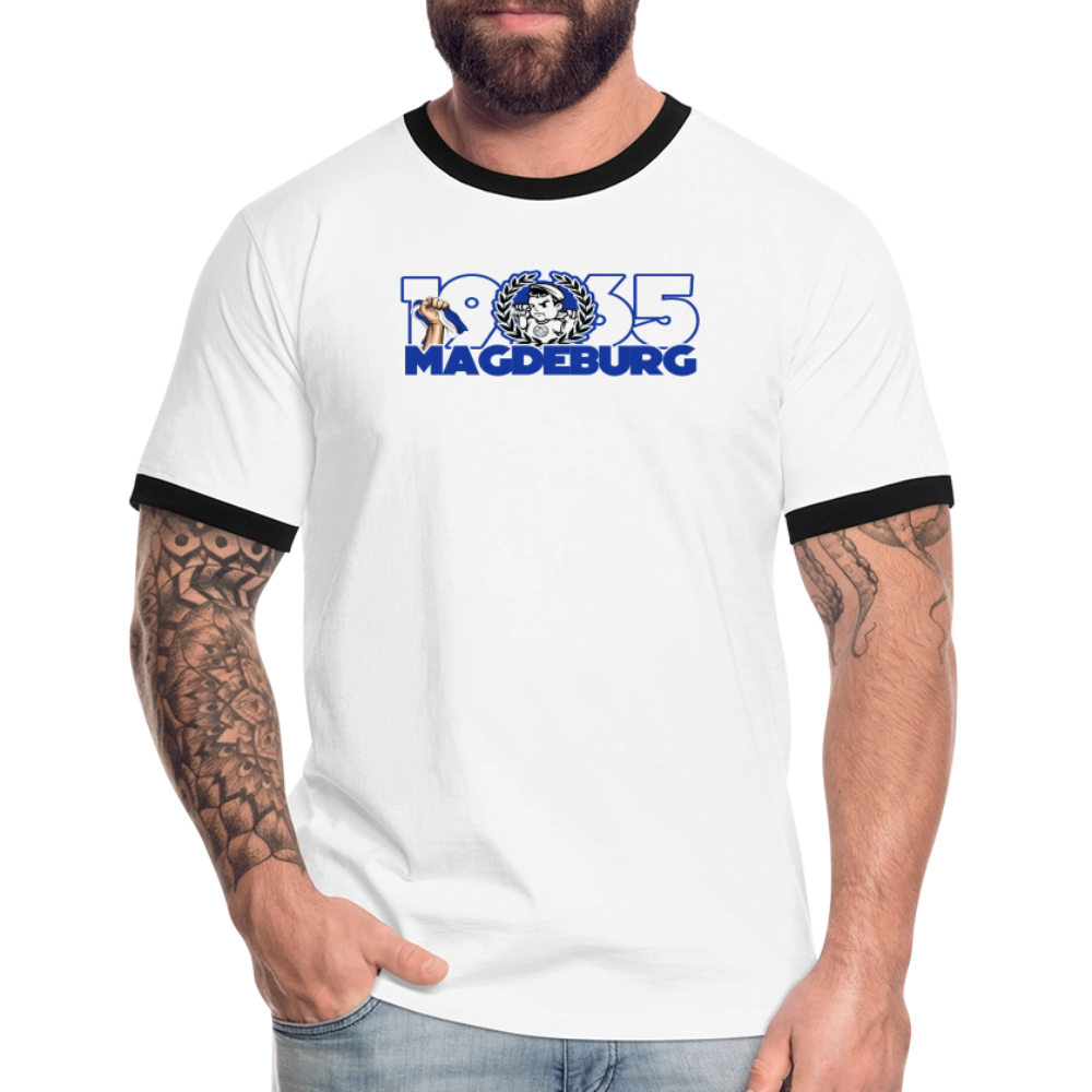 Männer Kontrast-T-Shirt - Weiß/Schwarz
