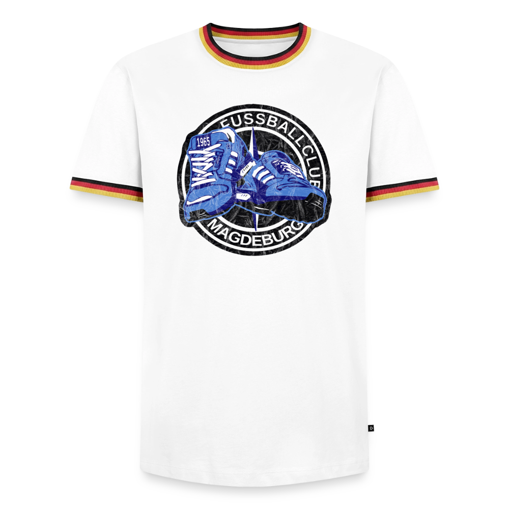 Walk on Vintage - Kontrast-T-Shirt - Weiß/Dreifarbig