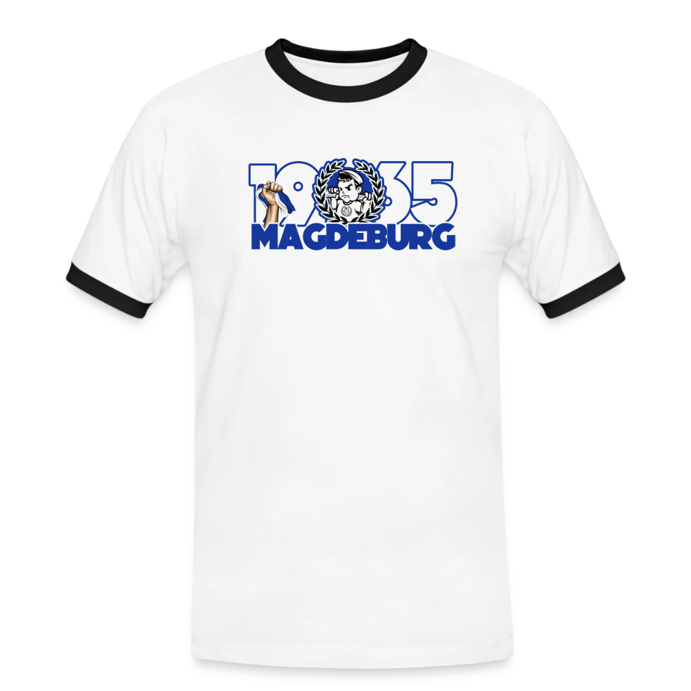 Männer Kontrast-T-Shirt - Weiß/Schwarz