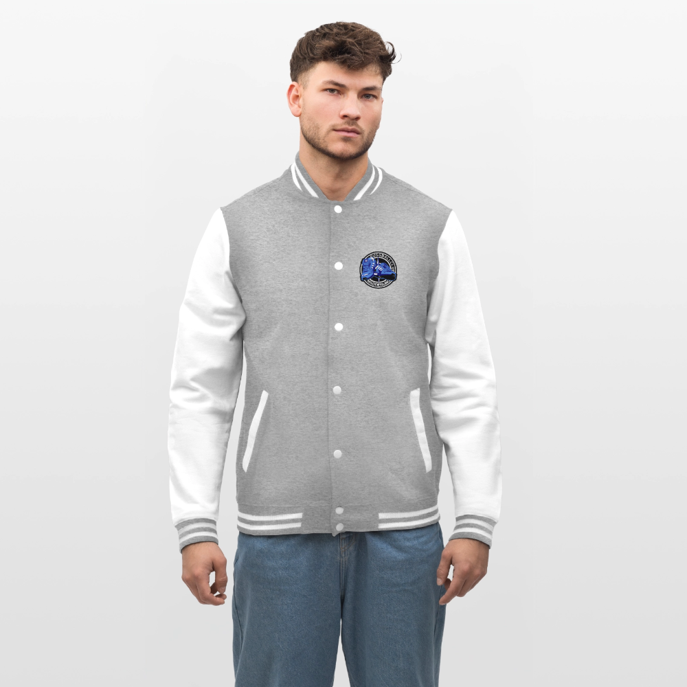 Walk on - College-Sweatjacke - Grau meliert/Weiß