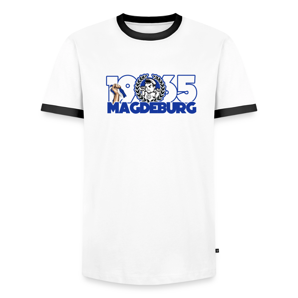 Männer Kontrast-T-Shirt - Weiß/Schwarz