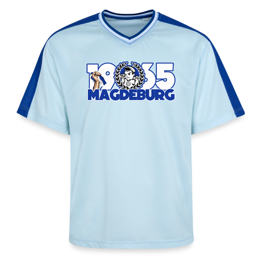 Unisex Football Style Mesh T-Shirt - Hellblau/Dunkelblau