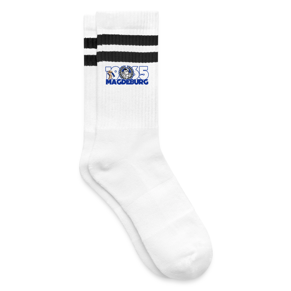 Gestreifte Tennissocken - Weiß/Schwarz