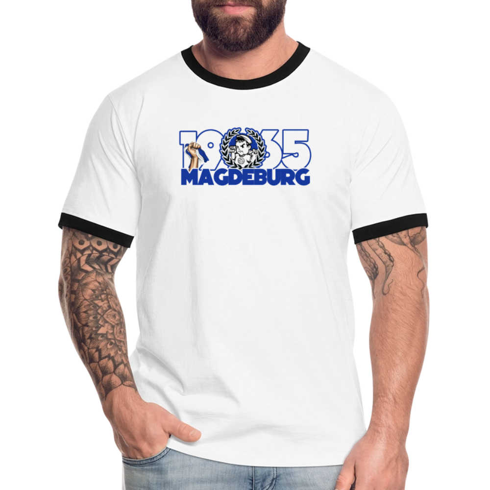 Männer Kontrast-T-Shirt - Weiß/Schwarz