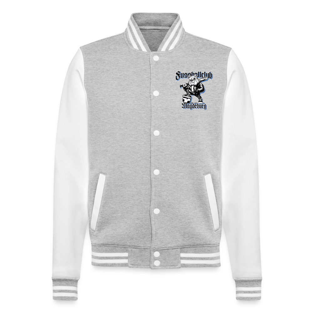 Bulldog - College-Sweatjacke - Grau meliert/Weiß