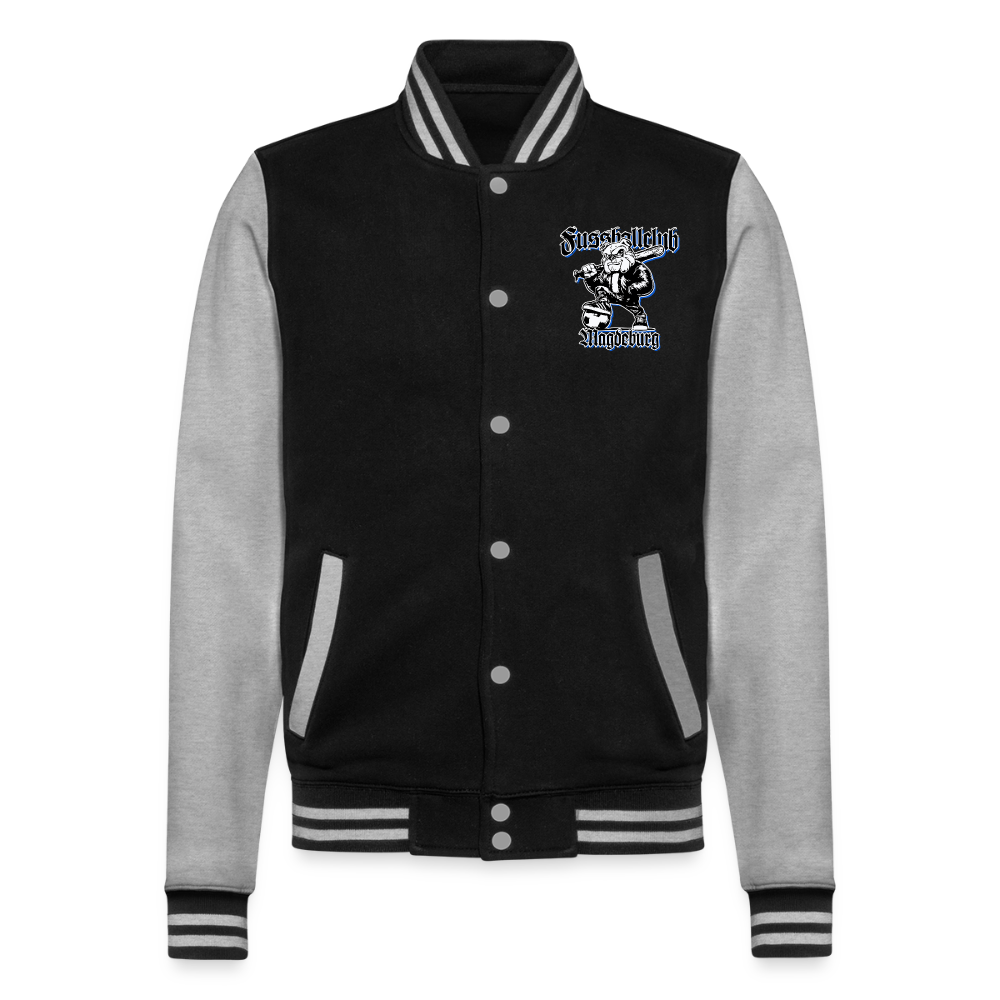 Bulldog - College-Sweatjacke - Schwarz/Grau meliert