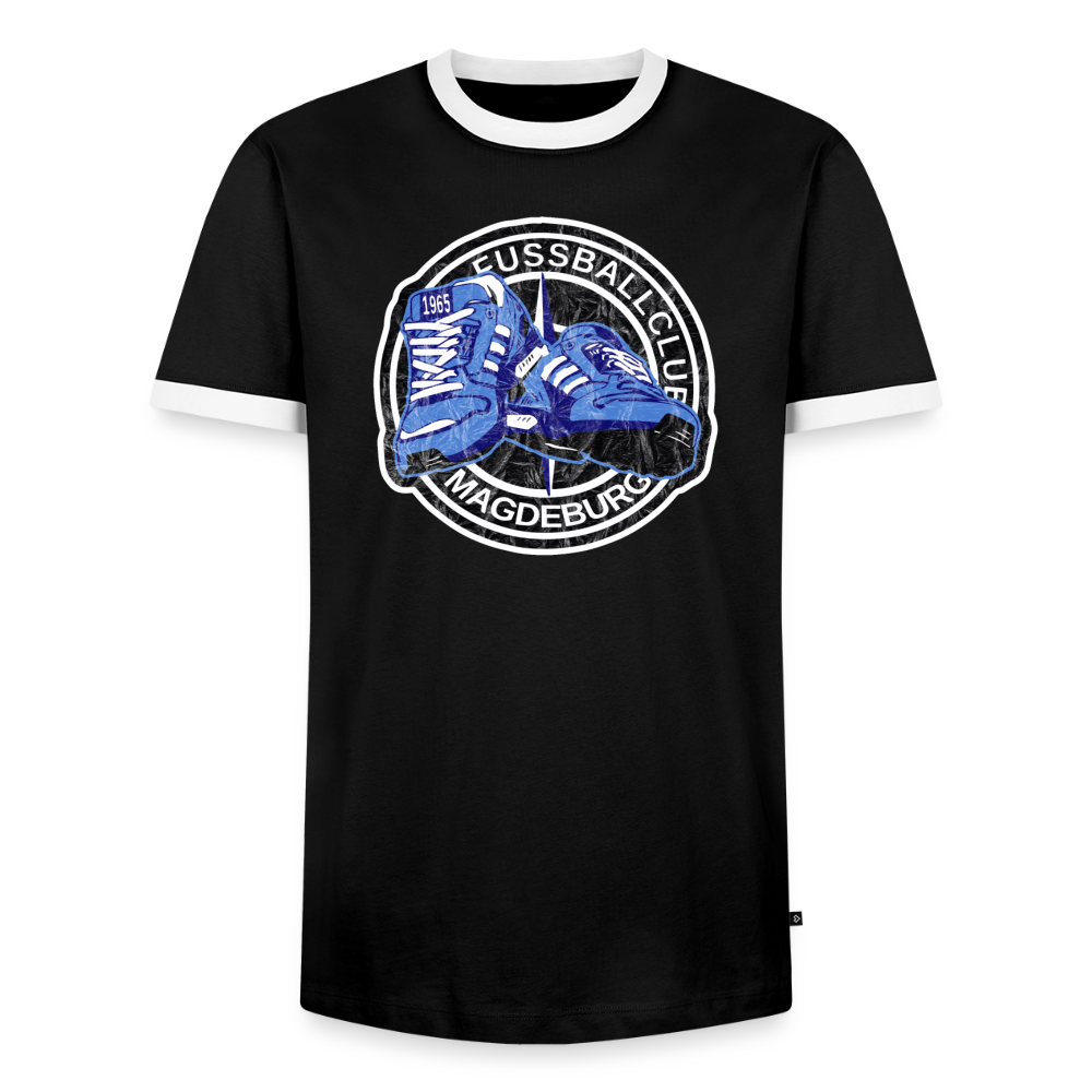 Walk on Vintage - Kontrast-T-Shirt - Schwarz/Weiß