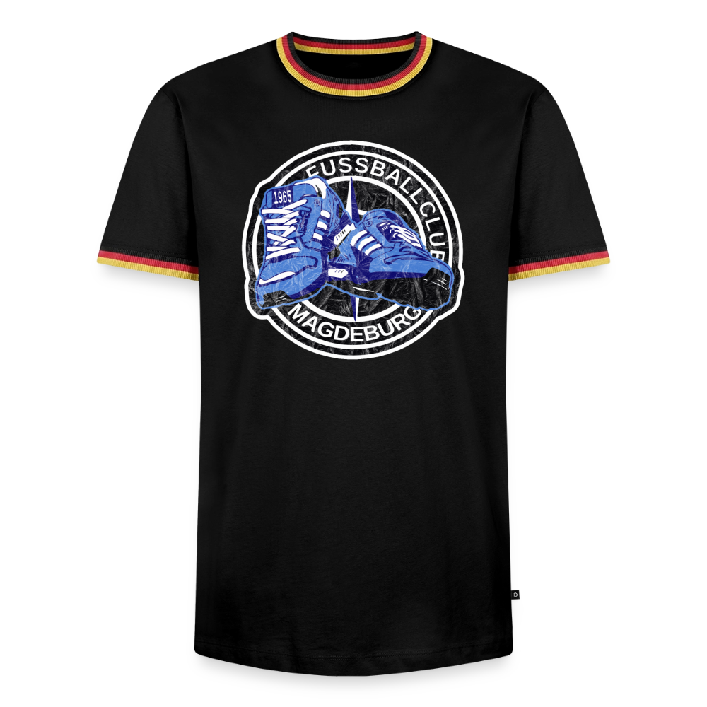 Walk on Vintage - Kontrast-T-Shirt - Schwarz/Dreifarbig