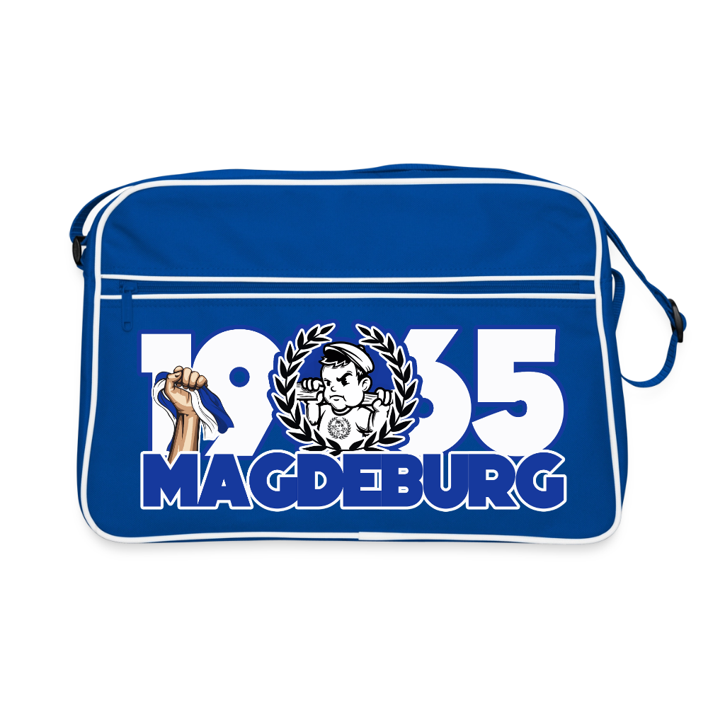 Retro Tasche - Blau/Weiß
