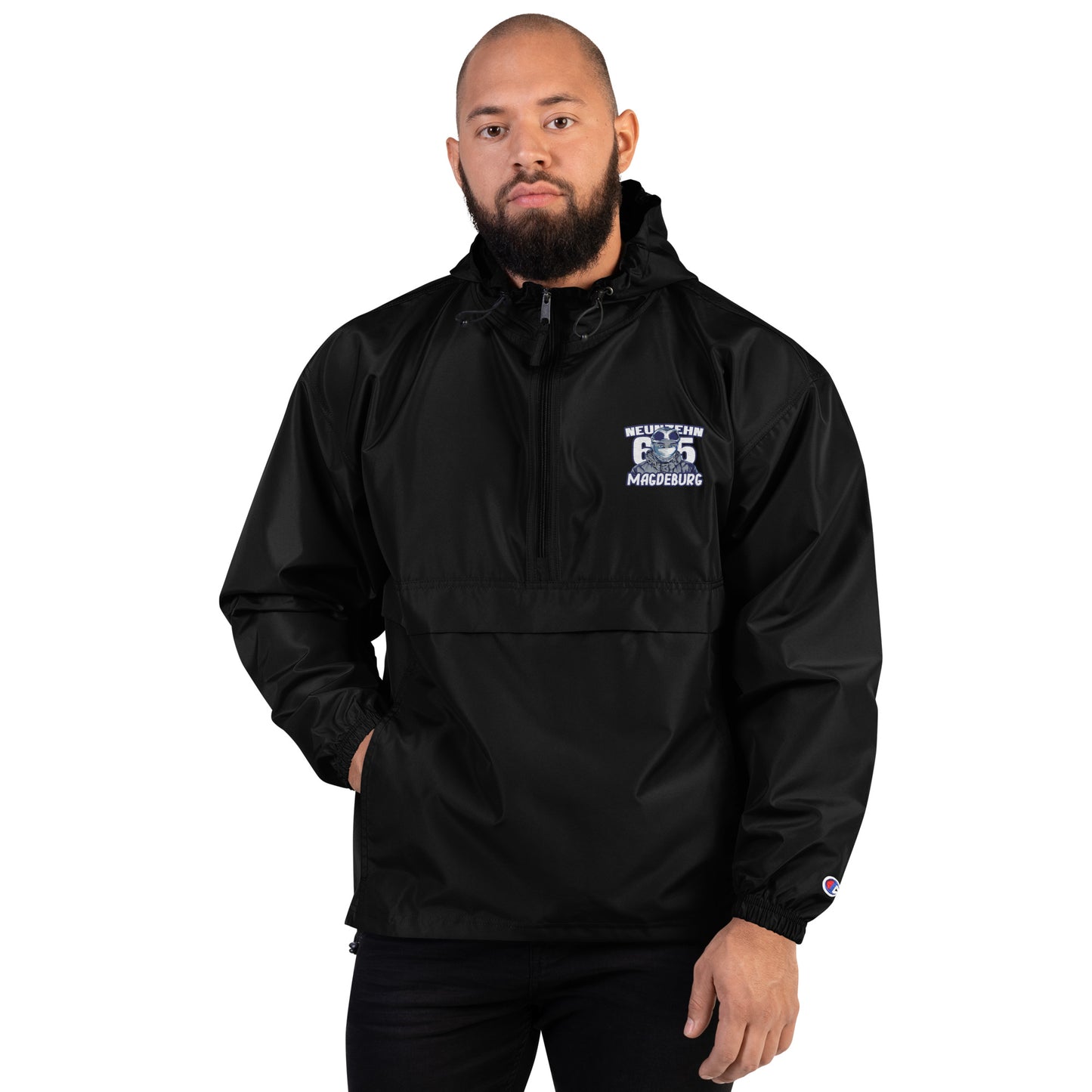 Bestickter verstaubarer Champion Windbreaker