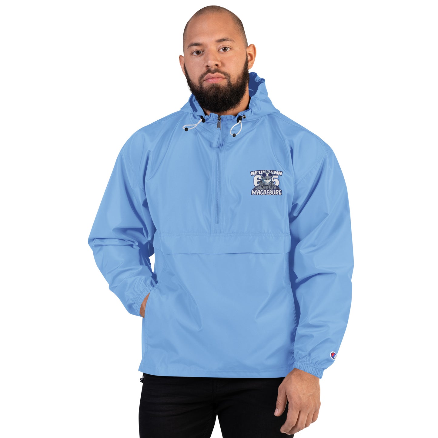 Bestickter verstaubarer Champion Windbreaker